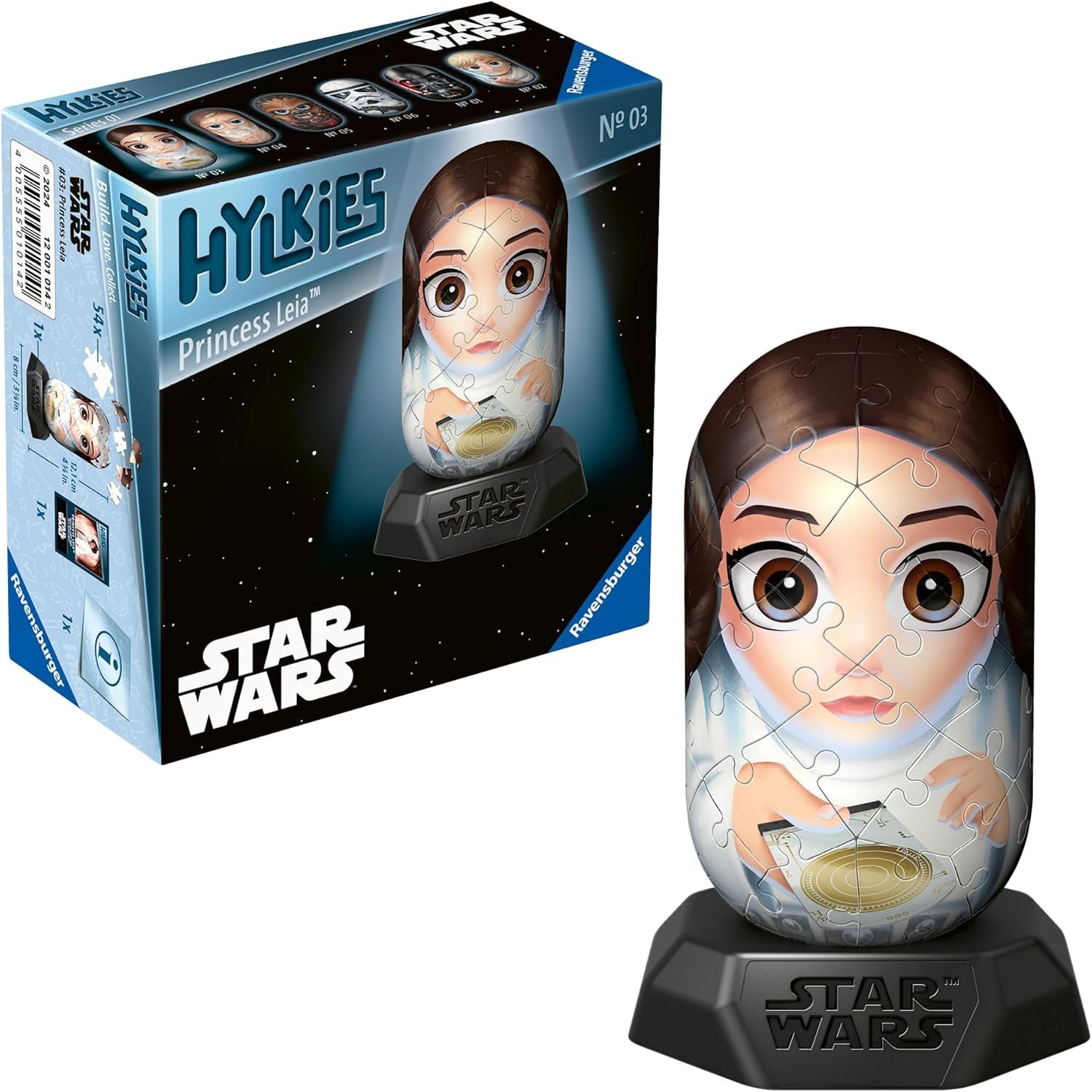 Ravensburger Hylkies: Star Wars-Sammelfiguren zum Selbermachen – Figur Nr. 03 – Prinzessin Leia – Bauen, verlieben, sammeln – Star Wars-Fan-Minifiguren, Actionfiguren, Naty Shop, Prinzessin Leia