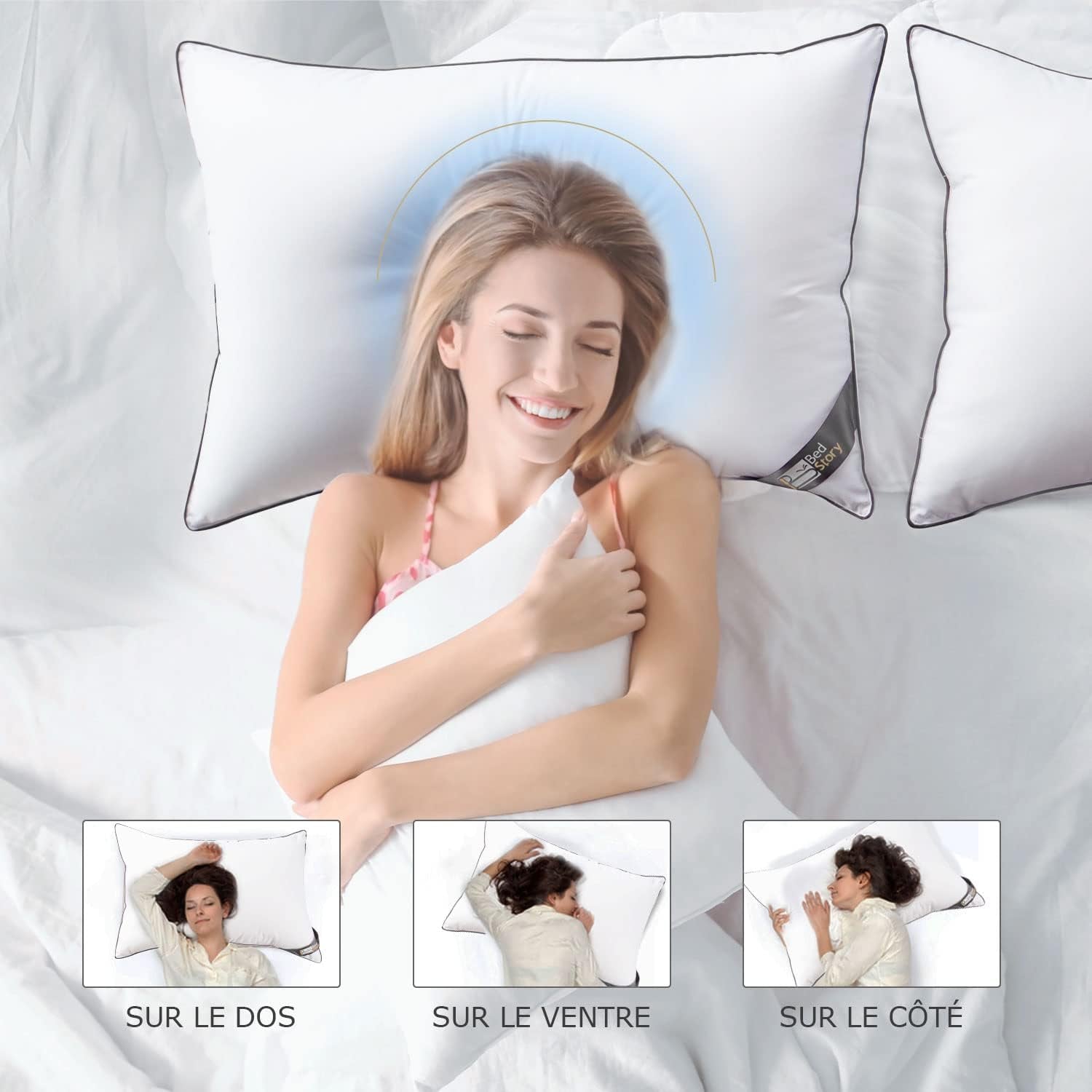 Pernă Bedstory, 50 X 70 Cm, 2 bucăți, Rezistent la mușcături, Respiră transpirația, Hipoalergenic, Umplutură: 100% fibră de poliester, Ultra-confort și confort moale și suport excelent Perne standard Naty Shop