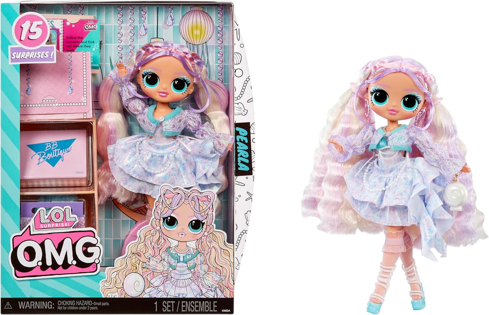 LOL. Überraschung! OMG Fashion Doll Pearla mit 15 Überraschungen – Modepuppe mit Meerjungfrauen-Accessoires – für Kinder ab 4 Jahren Naty Shop Perla Dolls