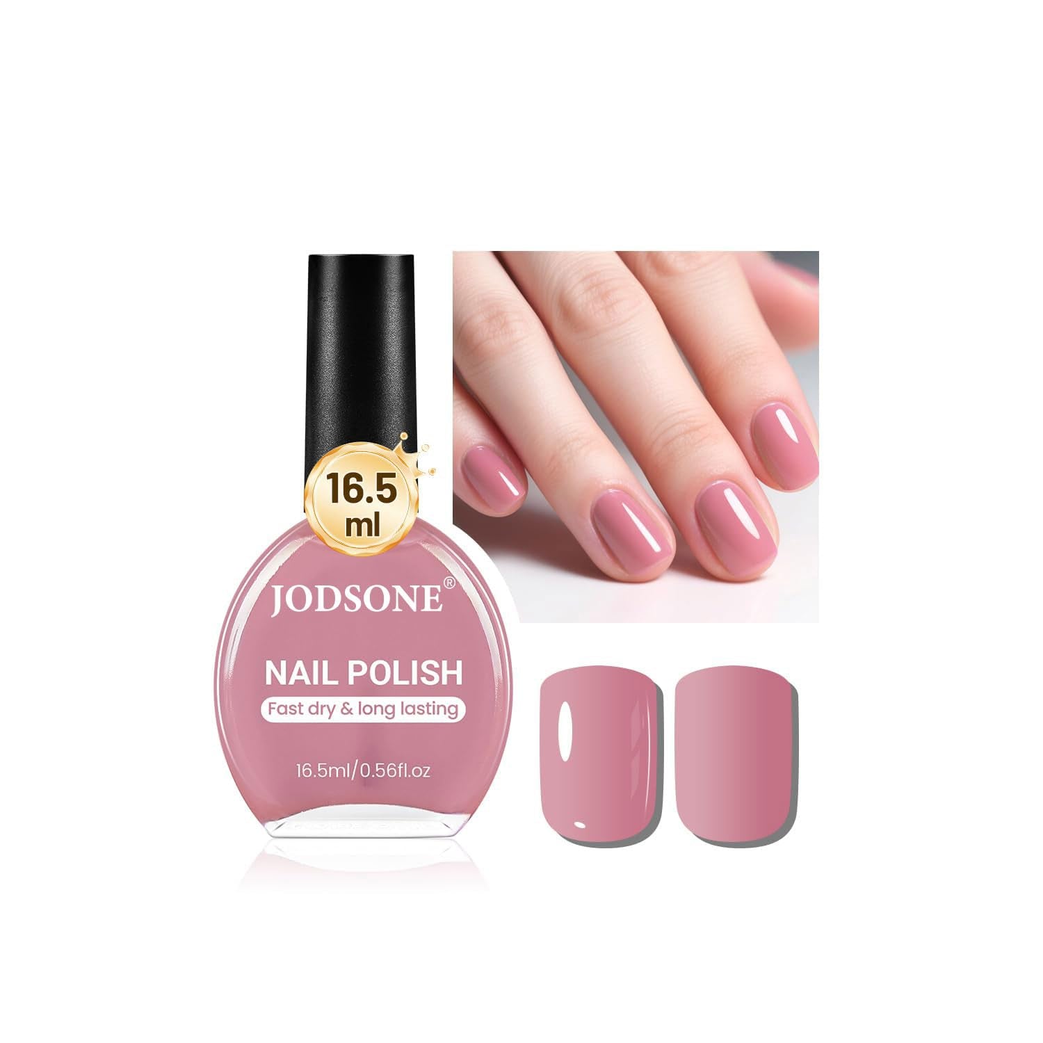 JODSONE Oja Roz Pădure 16,5 ml, Volum Mare, Oja Roz Deschis cu Uscare Rapidă, Culoare de Lungă Durată și Uscare Rapidă, Nail Art DIY, Manichiură Acasă, Cadou pentru Femei