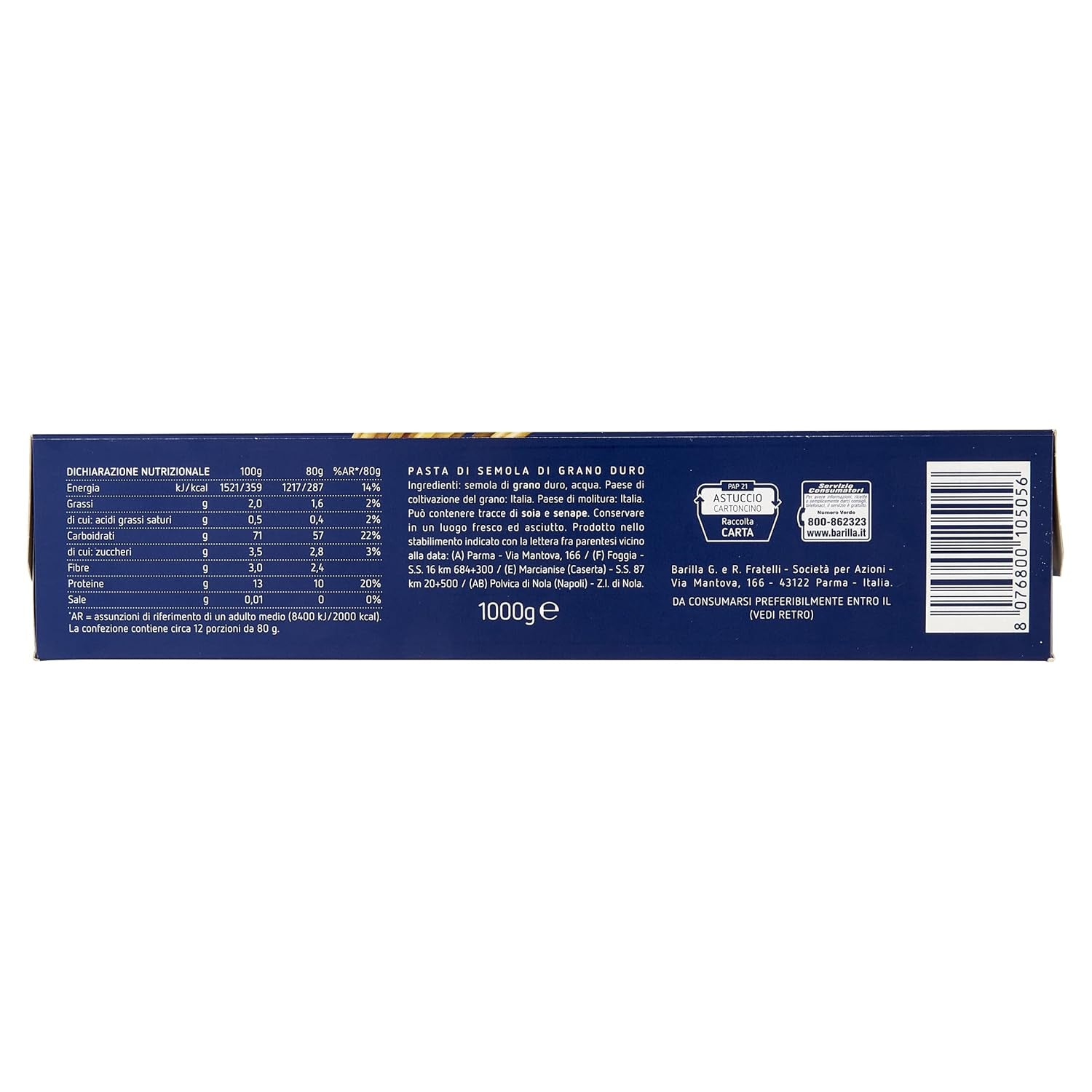 Barilla Classic Spaghetti Nr. 5 Nudeln aus hochwertigem Hartweizen, immer al dente (1 x 1 kg)
