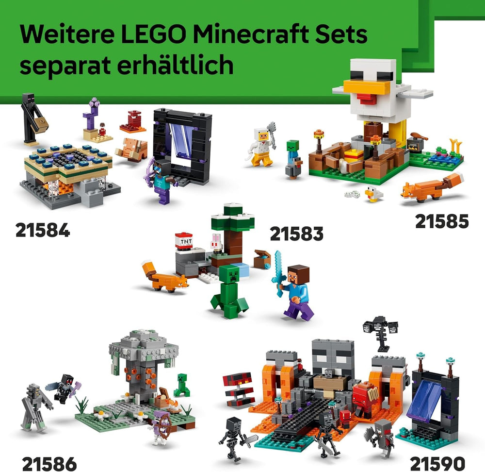 LEGO Minecraft Zombieverlies - Bauspielzeug für Rollenspiele - Minecraft-Spielset für Jungen und Mädchen ab 8 Jahren mit 3 Zombies, einem Krieger und Videospielzubehör - 21587