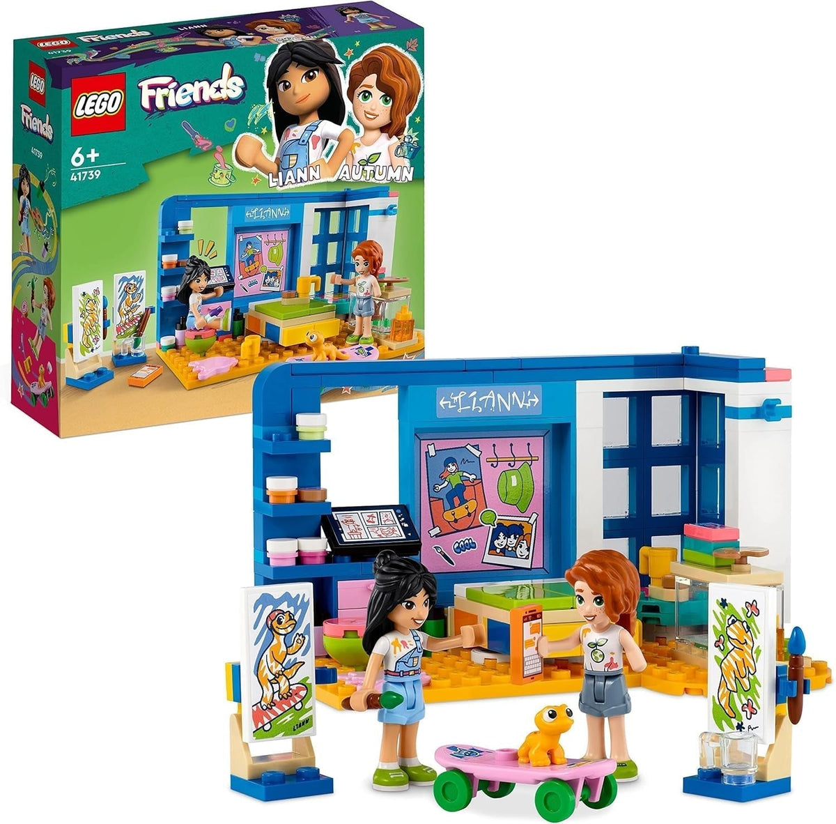 LEGO 41739 Friends Lianns Zimmer, Mini-Spielzeug mit Kunstmotiv, kleines Sammlungsgeschenk mit Liann, Autumn und Pet Mini Dolls, Bausets der Serie 2023 Besuchen Sie den LEGO-Store Single