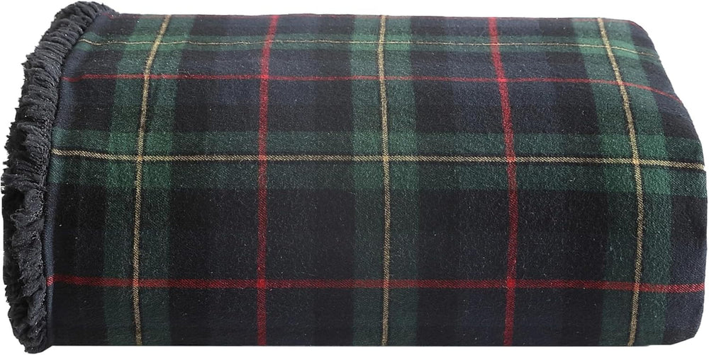 Eddie Bauer pătură, flanelă de bumbac, decorațiuni interioare, reversibilă, lenjerie de pat sherpa, carouri de pin, aruncare Plapumi si pilote Naty Shop Pine tartan, roșu/verde/antracit Aruncați