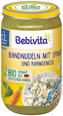 Menüs ab dem 12. Monat, 6er-Packung (6 x 250g) Mutter und Kind Naty Shop 6 x 250 Gramm Tagliatelle mit Spinat und Gemüsecreme
