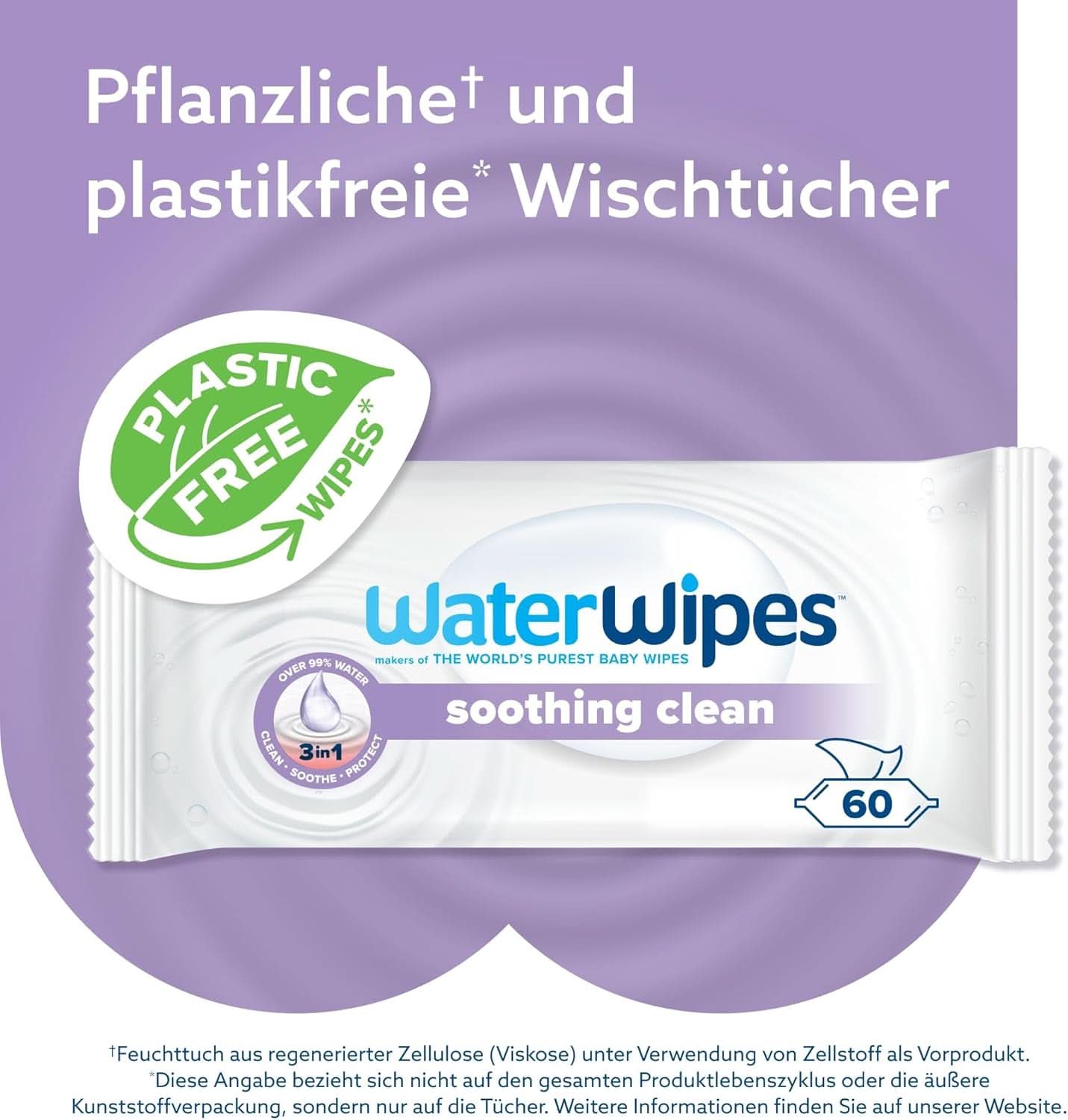 Water Wipes Baby-Reinigungstücher, 360 Tücher (6er-Pack), mit 99 % Wasser und Pflanzenextrakten Baby-Feuchttücher Naty Shop