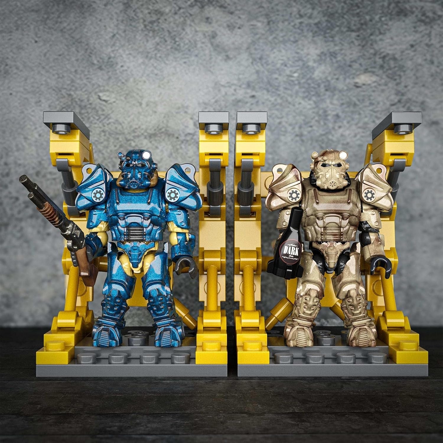 MEGA Fallout Actionfigur Bauspielzeug, T-60 Power Armor Collection mit 327 Teilen, 5 Mikro-Actionfiguren und Zubehör, für Sammler