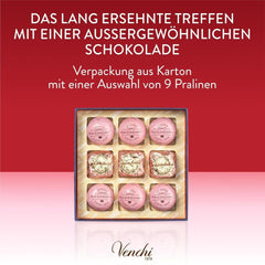 Venchi - Geschenkbox mit 9 Pralinen Baciodidama und Vegan Chocoviar Gianduia, glutenfrei, Valentinstagskollektion Pralinen Naty Shop