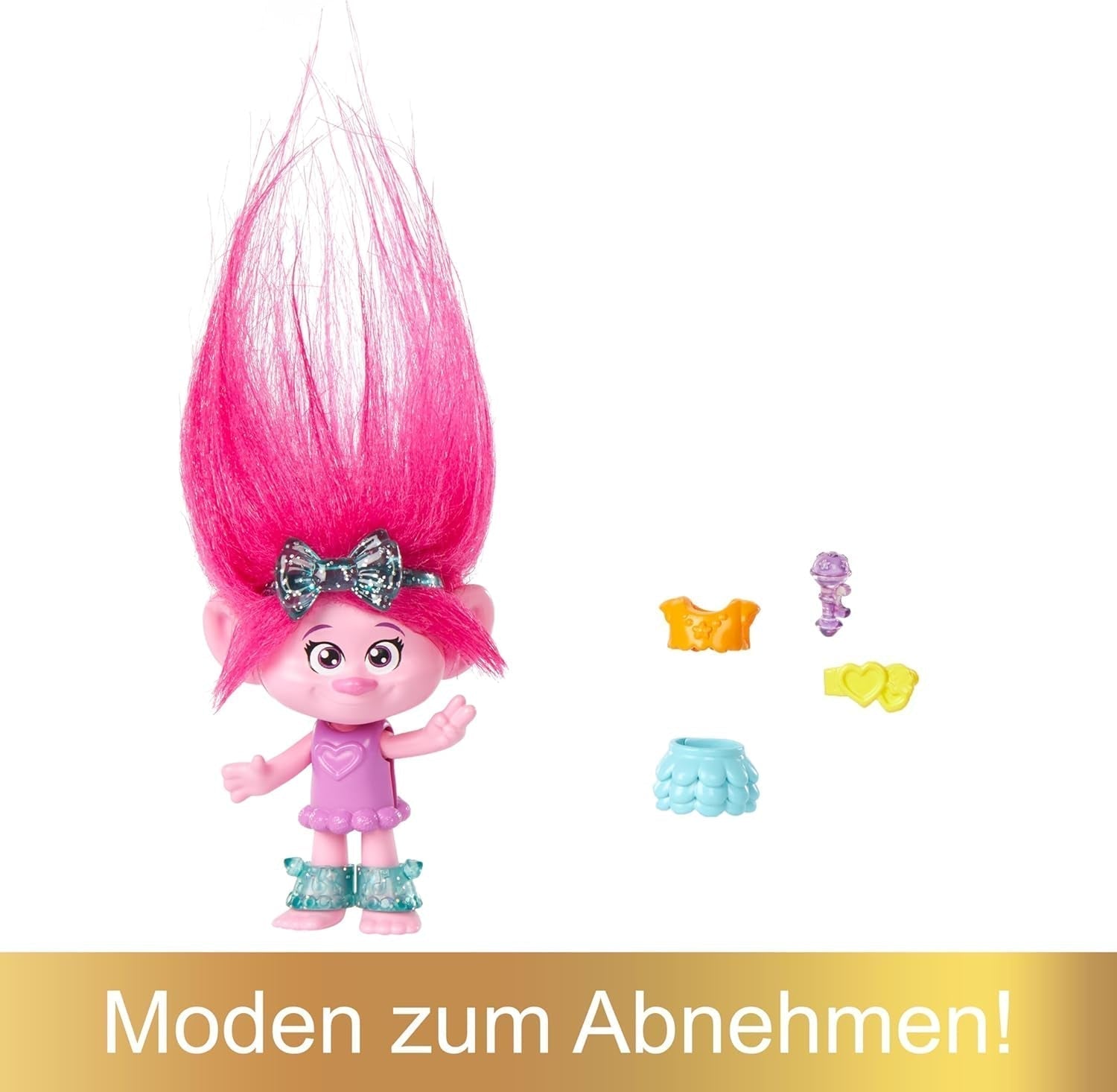 Mattel DREAMWORKS TROLLS Together Strong – Haarige Überraschungen Poppy Queen Poppy, Viva, Branch und Guy Diamond Plüschhaar, 2 haarige Überraschungen, Zubehör, ab 3 Jahren, HNF10 Naty Shop-Puppen