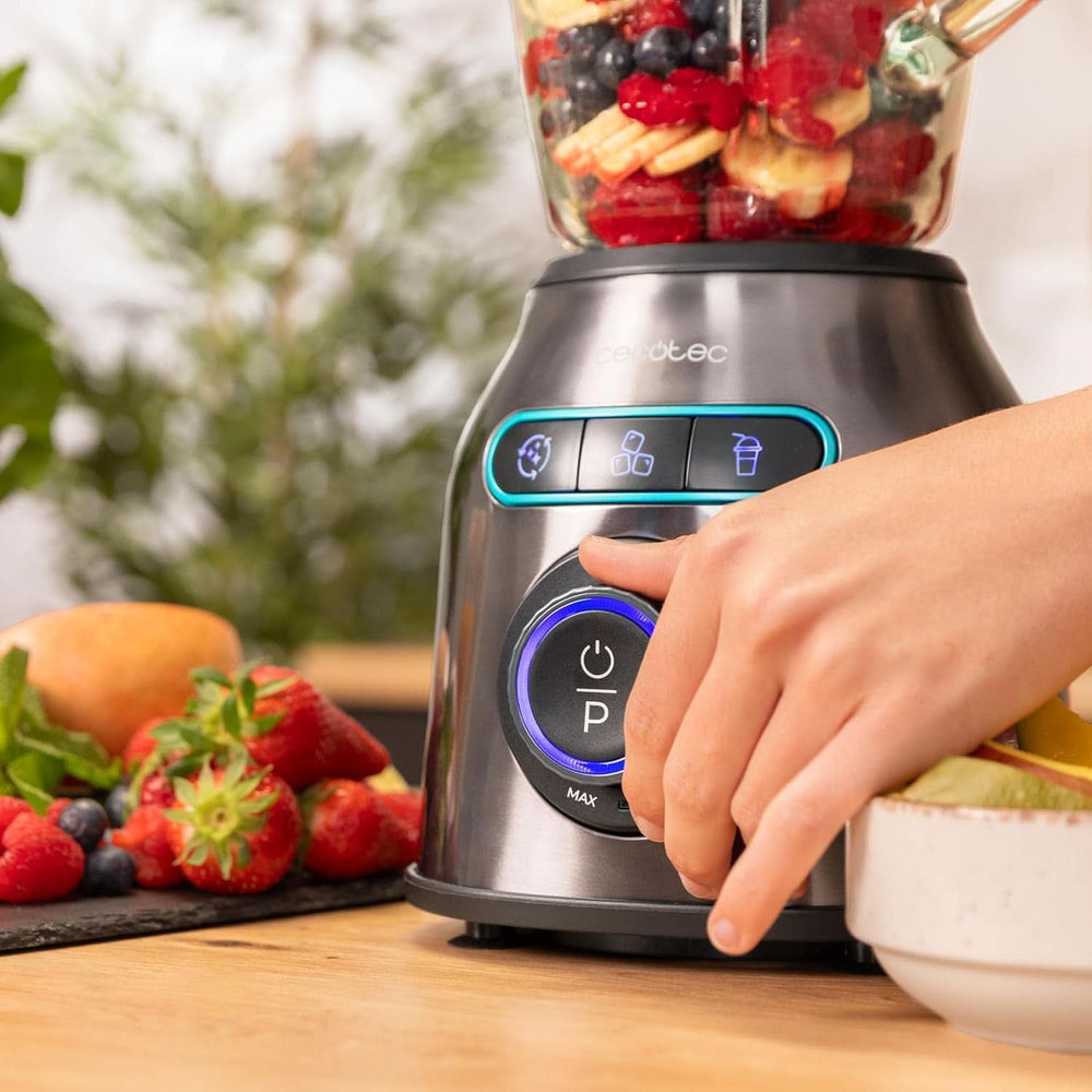 Cecotec Standmixer Power Black Titanium 2200MAX Smooth, 2200 W Maximale Leistung, 6 Klingen Aus Edelstahl, Ice-Crush-Funktion, Turbo- Und Smoothie-Funktion, Autoclean-Funktion Kitchen Naty Shop