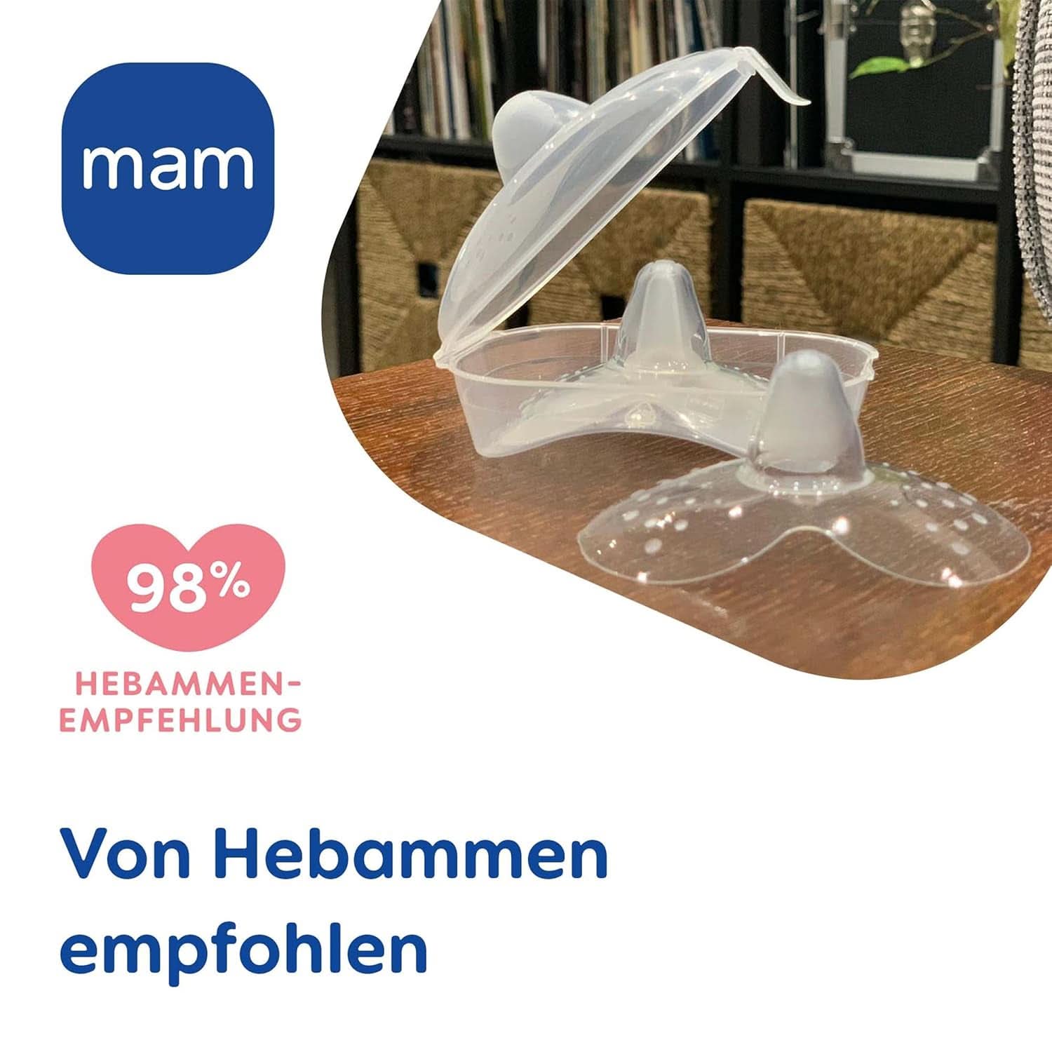 MAM Stillhütchen Größe M (Ø 20 Mm) Im 2Er-Set, Extra Weiche Brusthütchen Zum Schutz Beim Stillen, Brustwarzenschutz Für Maximalen Hautkontakt Zwischen Mutter Und Kind Accesorii Hrana si Alaptare Bebe Naty Shop