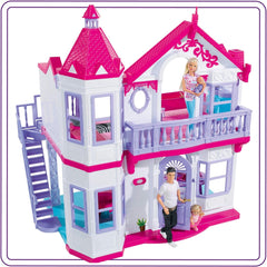 Simba 104661996 – Steffi Love Dreamhouse, großes Spielhaus, 4 Räume, KEINE PUPPEN, 84 cm hoch, zwei Etagen, funktionale Glocke, zusammenklappbar Naty Shop Puppenhäuser