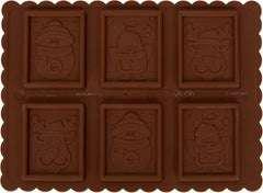 silikomart | CKC01 Formă de silicon pentru bomboane de ciocolată SNOWMAN SLIM, antiaderentă, 6 bomboane de ciocolată, pachet de 1 formă pentru bomboane, Easy Choc, 47 x 57 mm, h 5 mm, volum 33 ml, Fabricată în Italia