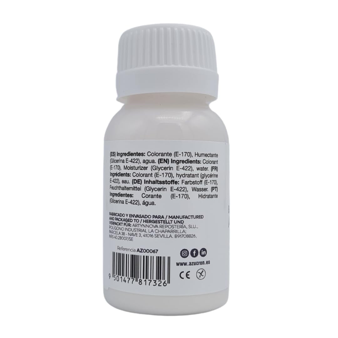 Azucren, Colorant alimentar pentru decorarea torturilor, copt, fursecuri, macaroane, culoare alb pur, colorant alimentar concentrat în formă de gel pentru cremă de unt, pastă de zahăr, glazură regală și mixuri pentru prăjituri, 60 g