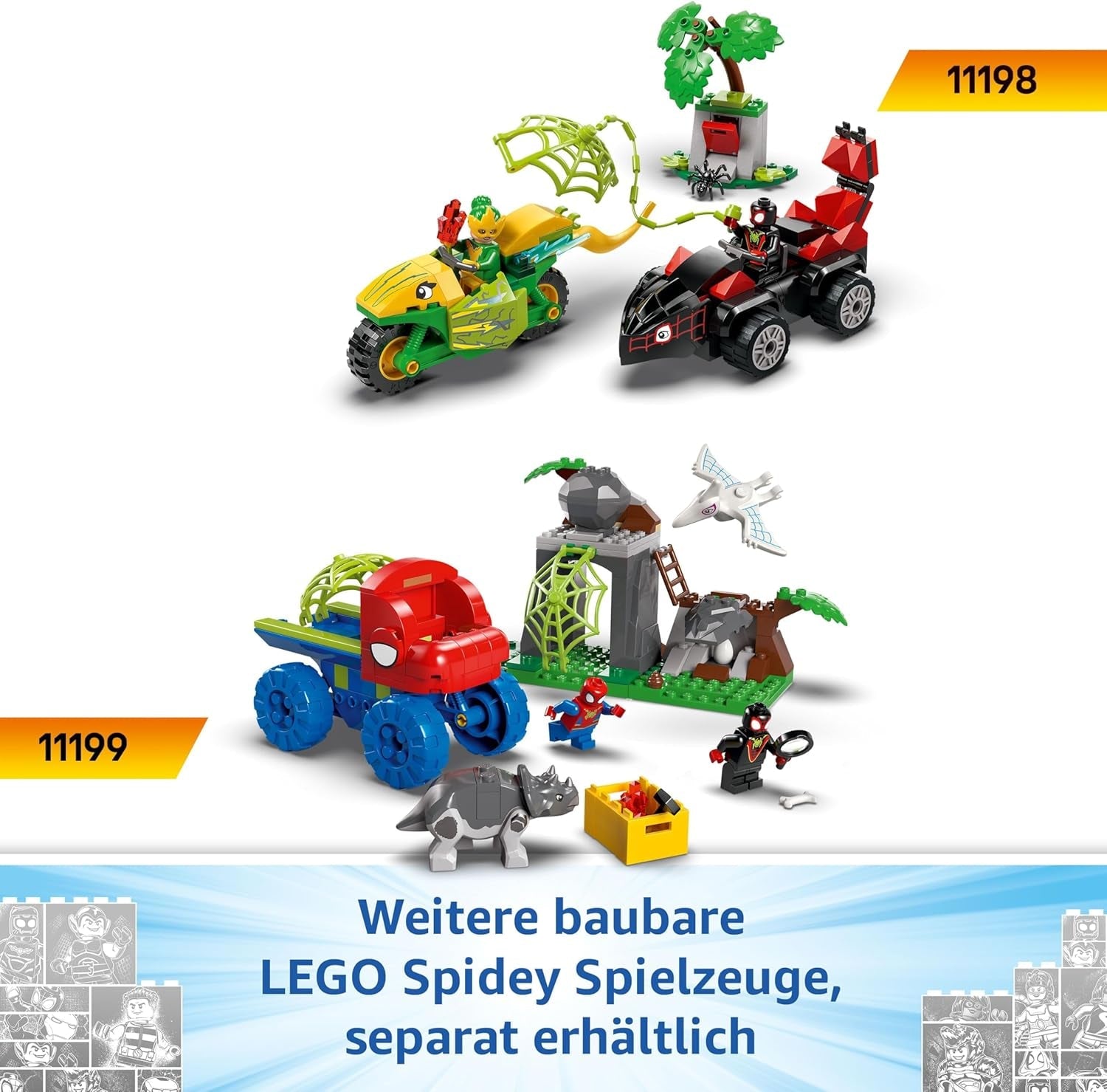 LEGO Marvel Showdown am Baumhaus: Spidey-Rex vs. Gobby-Raptor, BAU- und Spielset mit Dinos, Geschenk mit Spielzeugdinos für Jungen und Mädchen ab 4 Jahren, Spidey und Seine Super-Freunde 11200