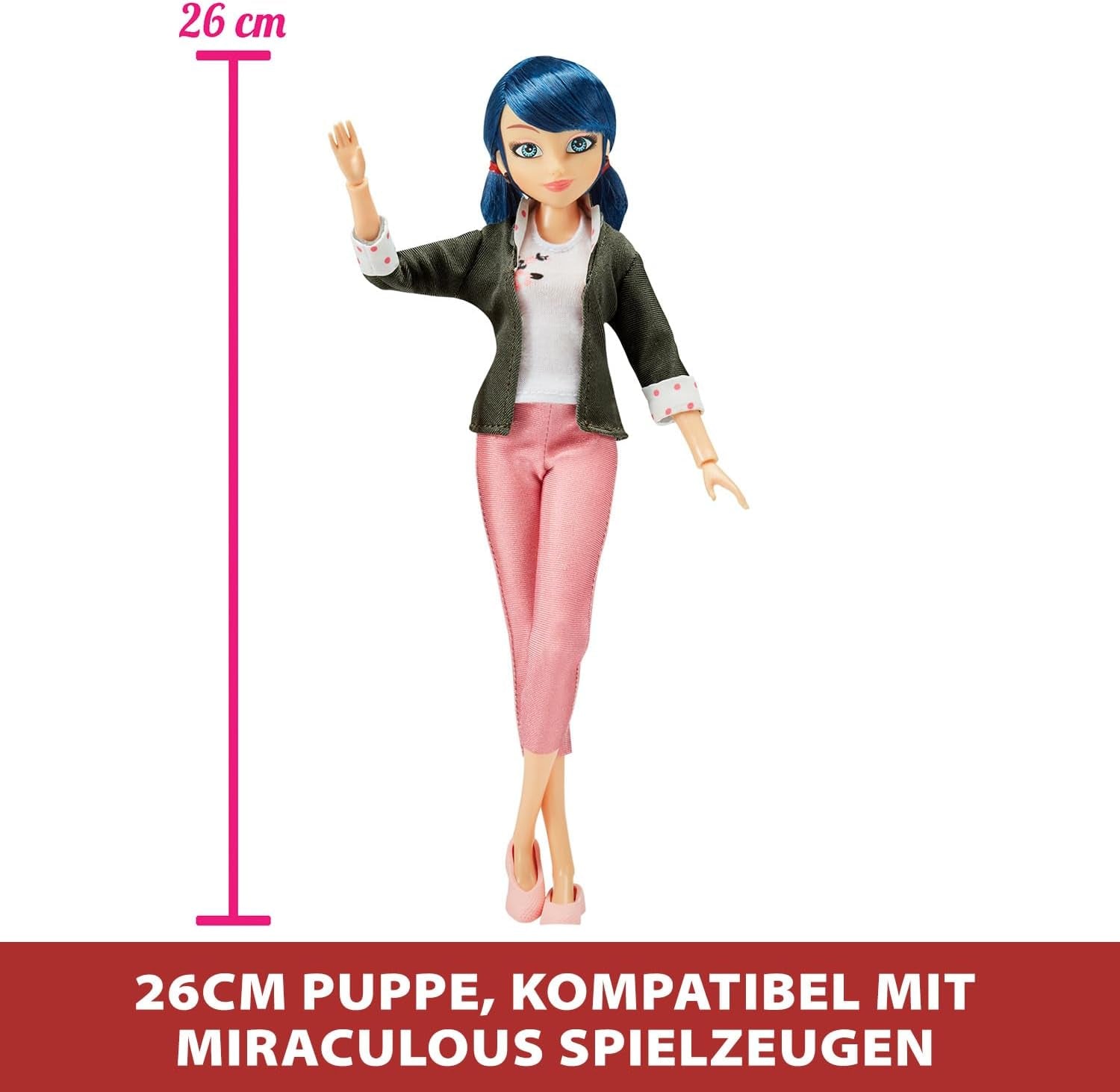 Bandai – Miraculous Ladybug – Anziehpuppe 26 cm mit zwei Outfits – Ladybug – P50355 Puppen Naty Shop