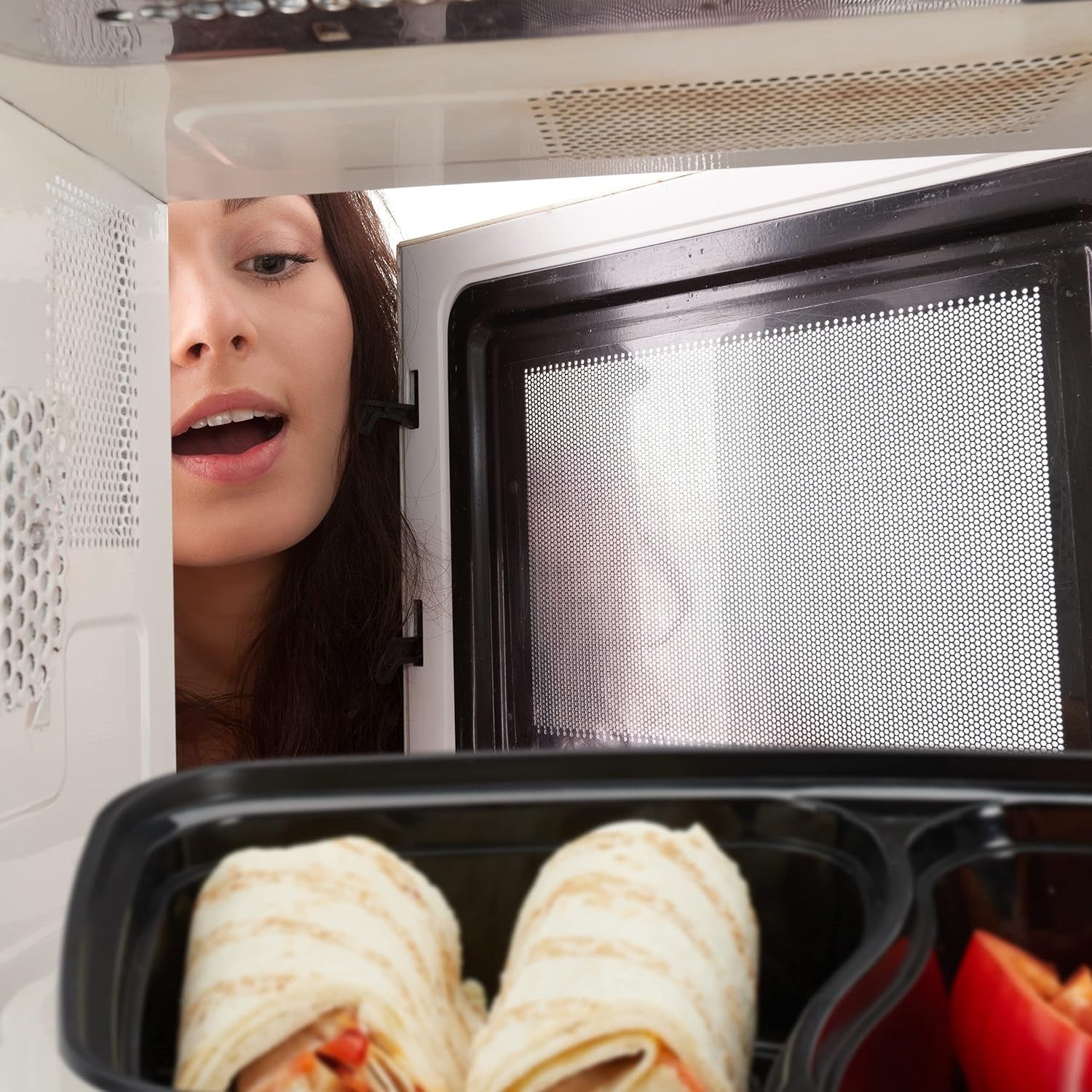 Relaxdays Meal Prep Boxes, set de 10, 2 compartimente, rezistent la microunde, 800 ml, cutie de plastic pentru alimente cu capac, negru Cutii depozitare alimente Naty Shop