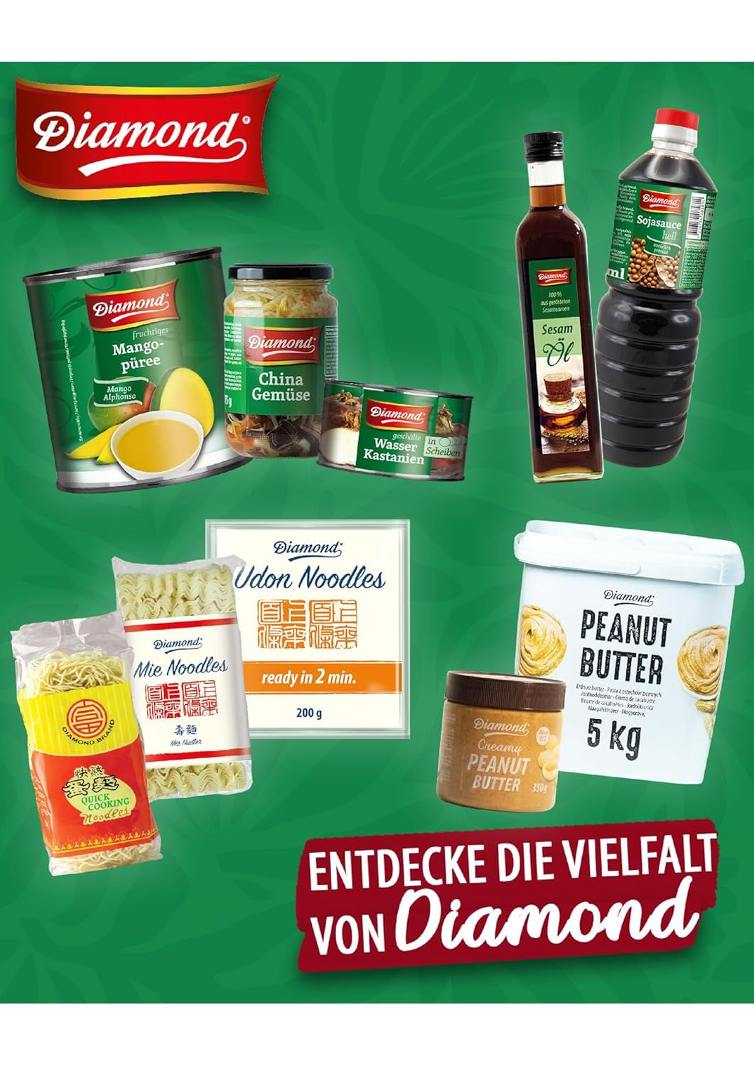 Tăiței DIAMOND cu ou, tăiței rapizi din făină de grâu pentru wok și garnituri - 1 x 500 g