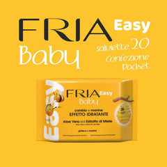 Șervețele umede Easy Baby, cu aloe vera și extract de miere cu efect hidratant pentru piele, testate dermatologic, pachet de 20 de șervețele