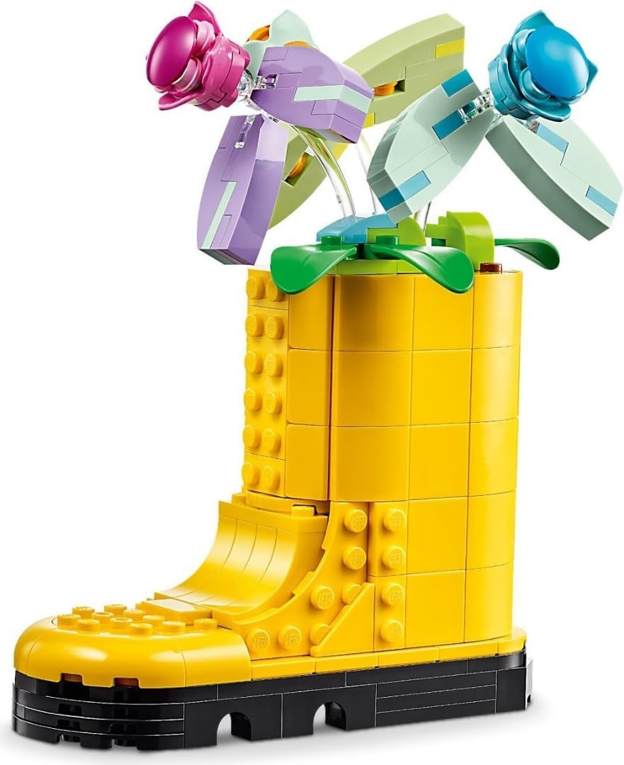 LEGO Creator 3in1 Flowers in Watering Can Toy to Welly Boot to 2 Birds on a Perch, Animals Set for Girls, Boys & Kids, with 3 Butterfly Toys, Makes a Great Desk Accessory, Nature Gift 31149