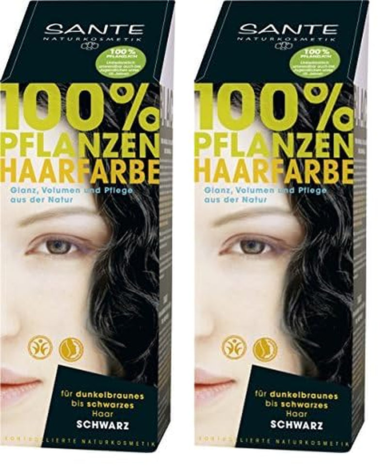 SANTE Natural Cosmetics Plant Hair Colour Powder, Natural Red, 100 g (1 pachet) Vopsea pentru par Naty Shop Negru 100 G (pachet de 2)