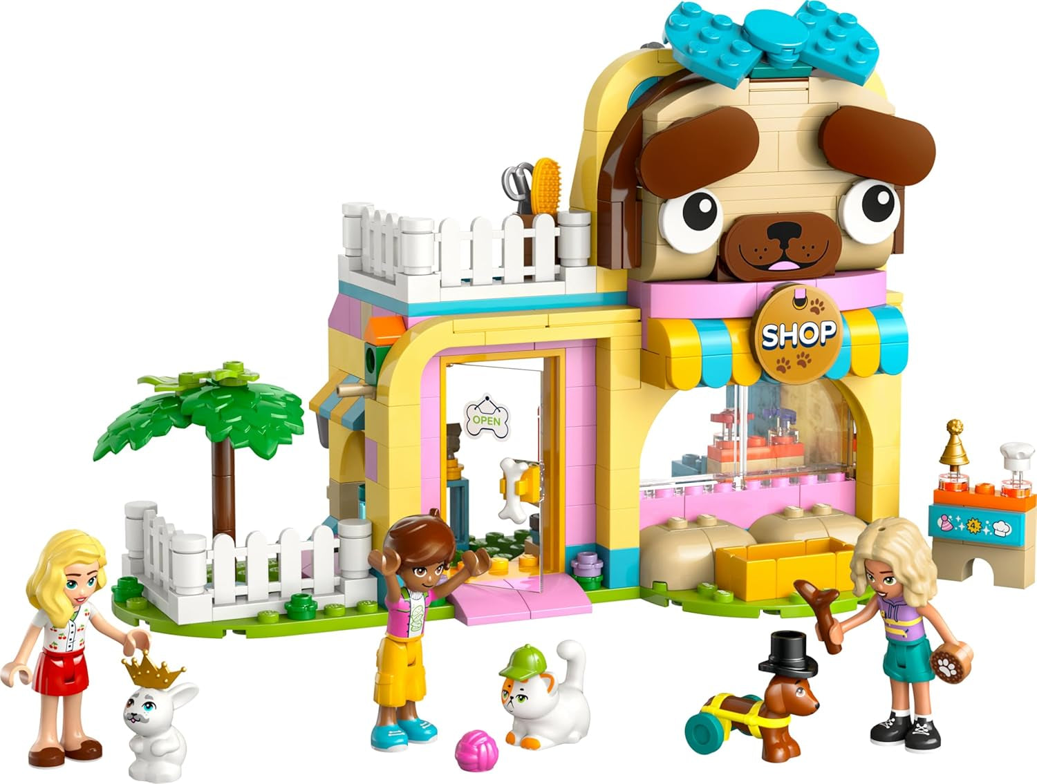 LEGO Friends Geschäft für Haustierzubehör - mit Hund, Katze und Kaninchen als Tierfiguren, 3 Minifiguren und viel Zubehör für die Haustierpflege - Geschenk für Mädchen und Jungen ab 6 Jahren - 42650