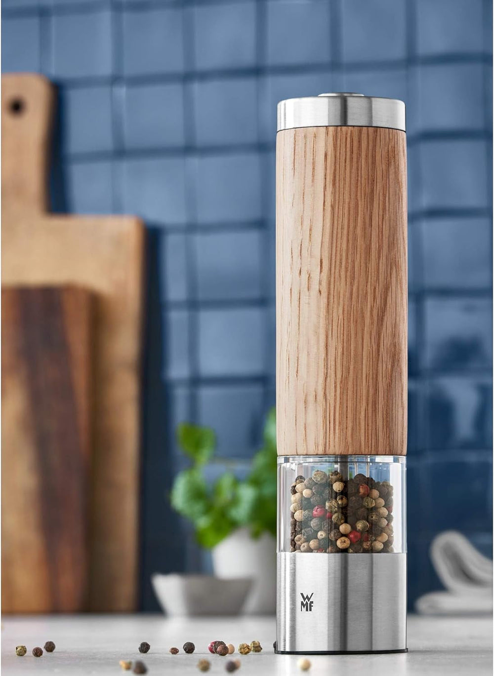 WMF Ceramill Oakwood Cromargan-Set, elektrische Mühle und Gourmet For The Kitchen Schüsselset 4-teilig, Mühlen und Hobel, Naty Shop