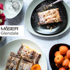 MÄSER 931730 Serie Glendale, Geschirr Set Für 4 Personen in Moderner Asymmetricer Nierenform, 16-teiliges Kombiservice in Seidenmattem Schwarz, Steinzeug Tableware Sets Naty Shop