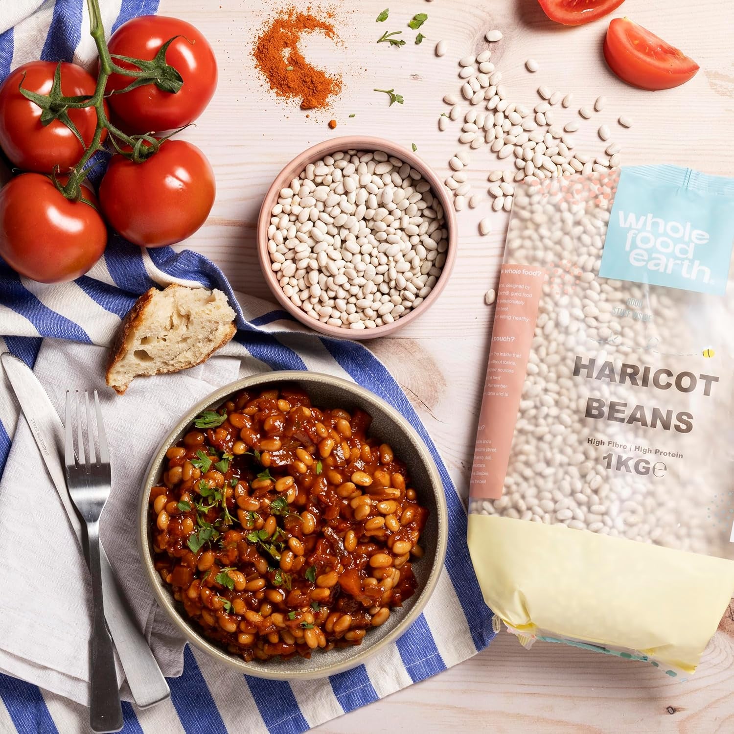 Grüne Bohnen Wholefood Earth 1kg | GVO-frei | Natürlich | Reich an Ballaststoffen | Reich an Protein