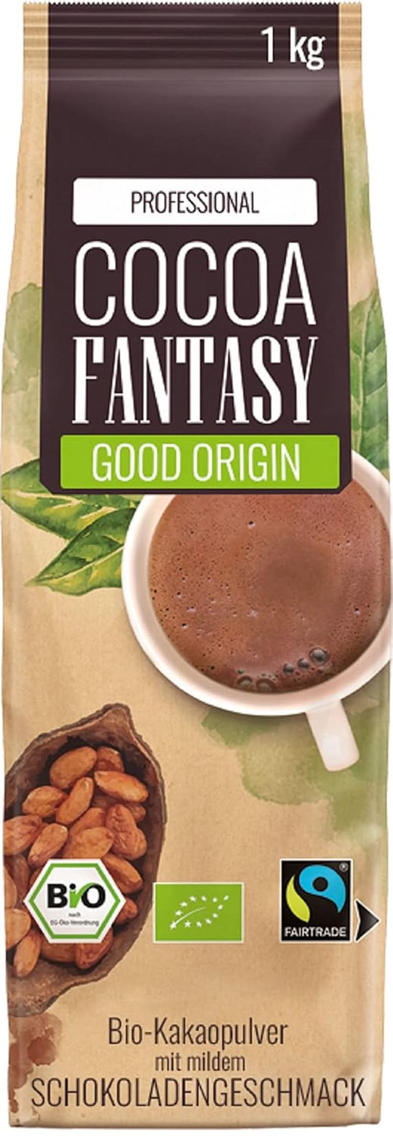 Cocoa Fantasy Hot Choc Powder, 1 kg Kakaopulver für heiße Schokolade, 15 % Kakaoanteil Naty Shop