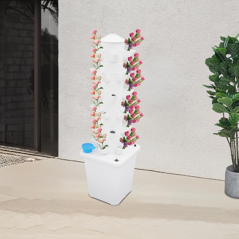 Turn hidroponic cu 30 de capsule, sistem de creștere hidroponică pentru grădină, kit de creștere aeroponică cu rezervor de apă de 10 litri și pompă de hidratare, kit de creștere aeroponică verticală pentru ierburi, fructe, legume