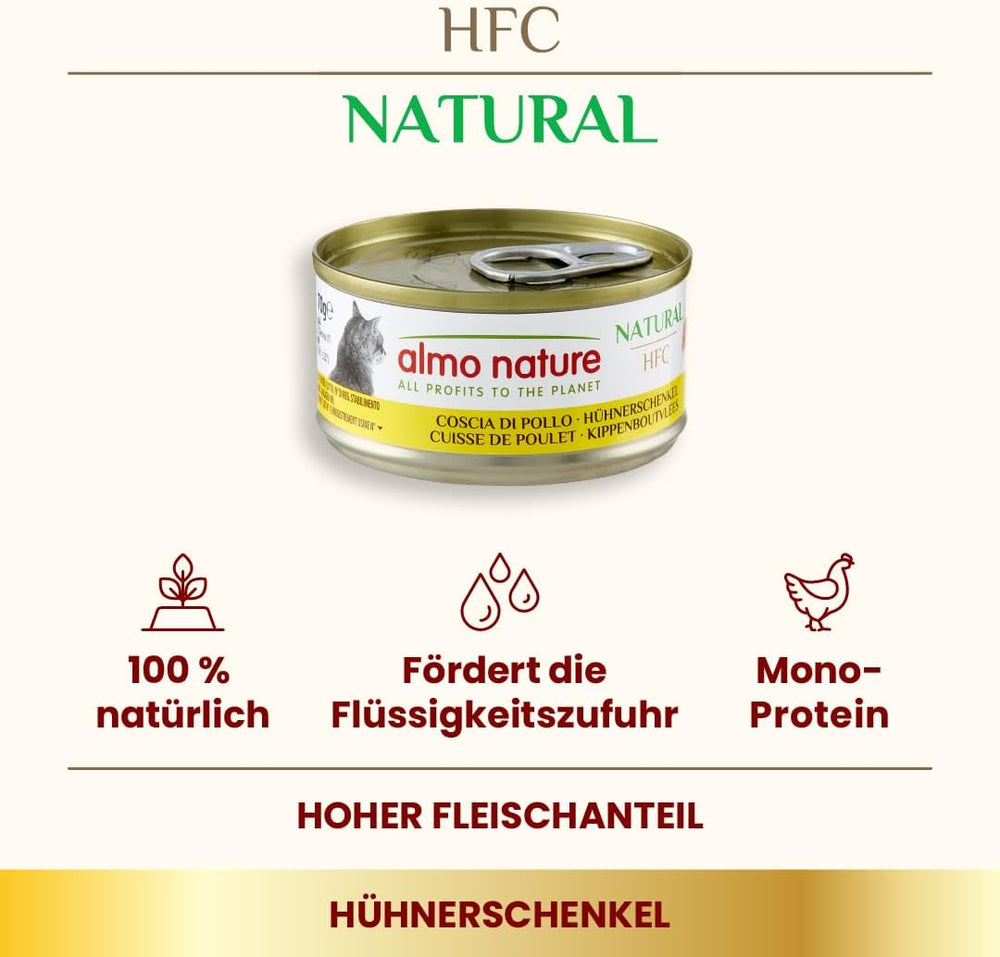 Almo Nature HFC Hrană umedă naturală pentru pisici - Rețete asortate cu pui - 6 x 70g