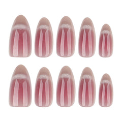 Mouyouglow Unghii False Magnetice Scurte, Roz Migdala Roșu Gradient Sclipici Cat Eye cu Lipici, Unghii Artificiale Roz Roșu Ombre Sclipici Fototerapie Pentru Femei și Fete
