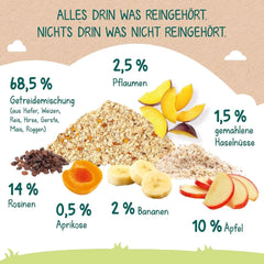 Milupa Kindermüsli feine Früchte – Müsli-Frühstücksflocken von 1 bis 3 Jahren, ohne Zuckerzusatz, 4 x 400g Mutter und Kind Naty Shop