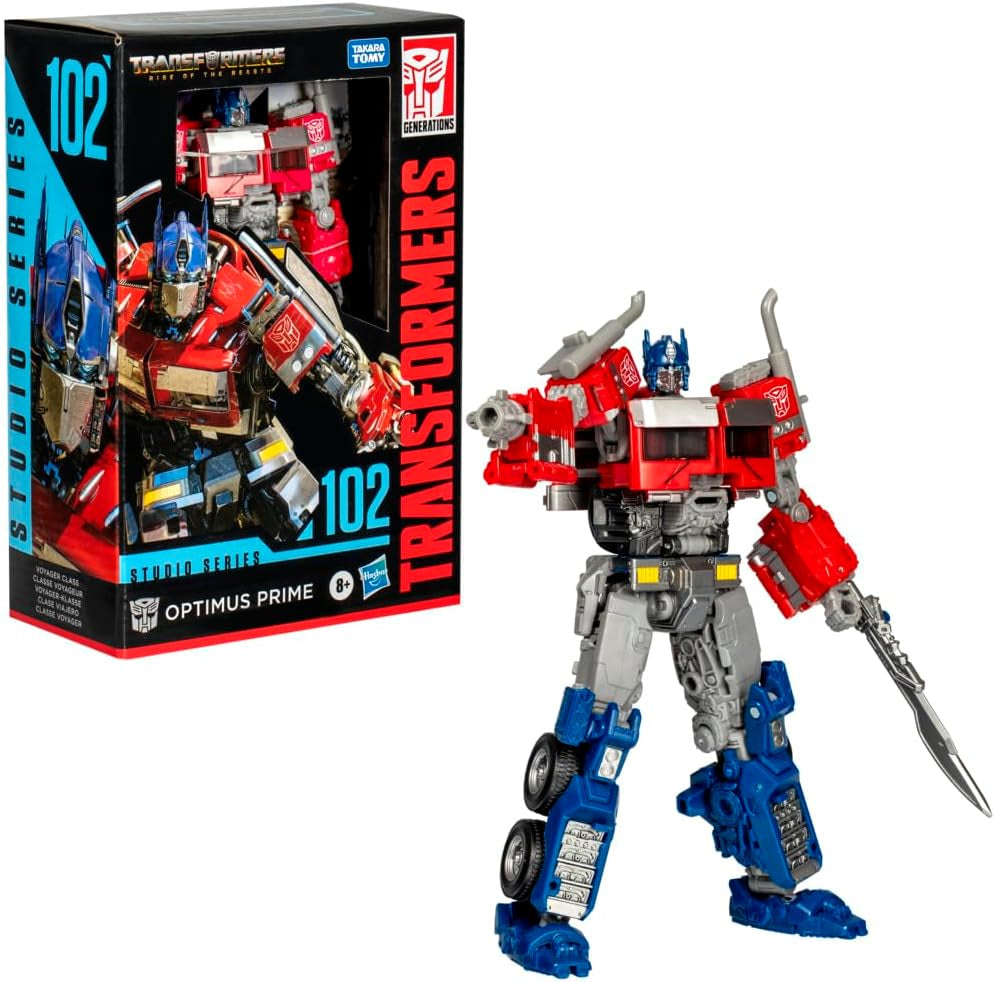 Transformers Studio Series Voyager Class Rise of the Beasts 102 Optimus Prime Actionfigur Rot Weiß Blau Actionfiguren Naty Shop