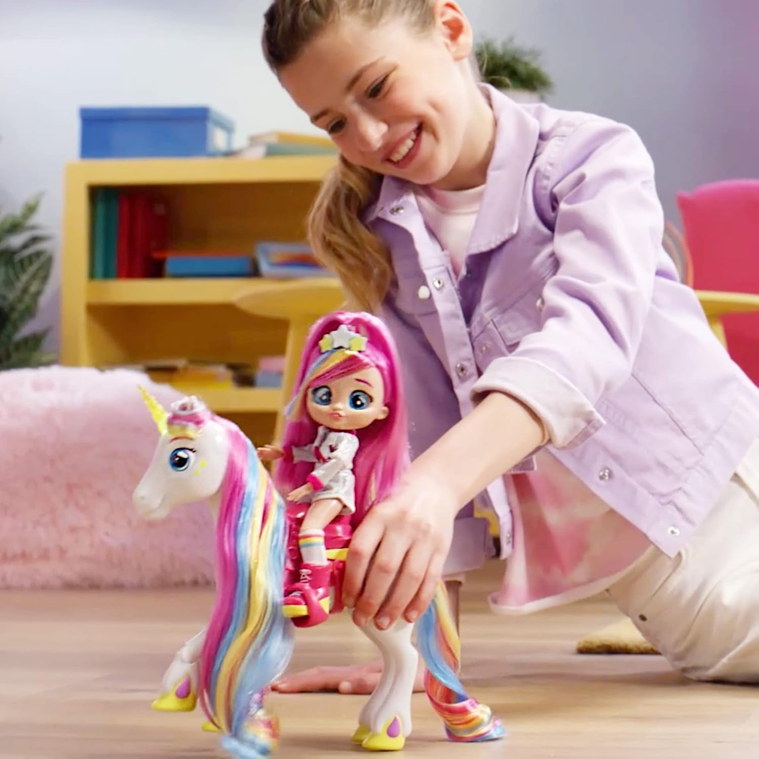 BFF by Tränenbabys Dreamy & Rym Deluxe-Set, enthält die Exklusive bewegliche Puppe Dreamy und Sein Einhorn Rym - Optimales Geschenk für Jungen und Mädchen ab 5 Jahren