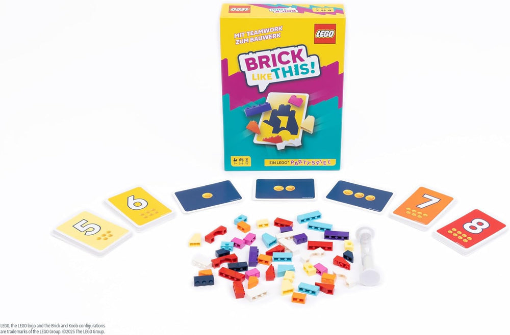 Asmodee Brick Like This! Das offizielle Lego-Partyspiel - Schnelles, lustiges Bauspiel für Familien, Kinder, Jugendliche und Erwachsene – 15 Minuten, für 2-8 Spieler ab 7 Jahren, Deutsch Version