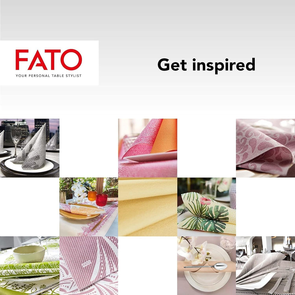Fato - Șervețele din hârtie uscată, airlaid, efect pânză, pachet de 50 șervețele, dimensiune 40X40 pliate în 4, culoare negru