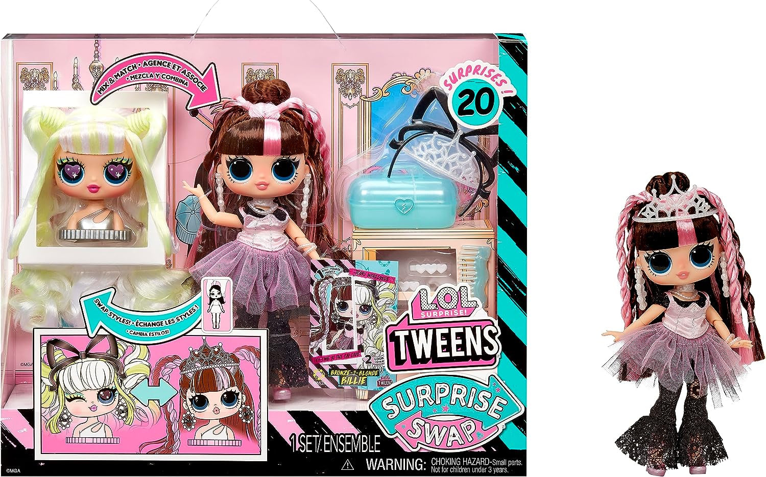 L.O.L. Surprise Tweens Surprise Swap Series - Bronze-2-Blonde Billie - Modepuppe mit mehr als 20 Überraschungen inklusive Styling-Kopf und toller Mode und Accessoires - ideal für Kinder ab 4 Jahren