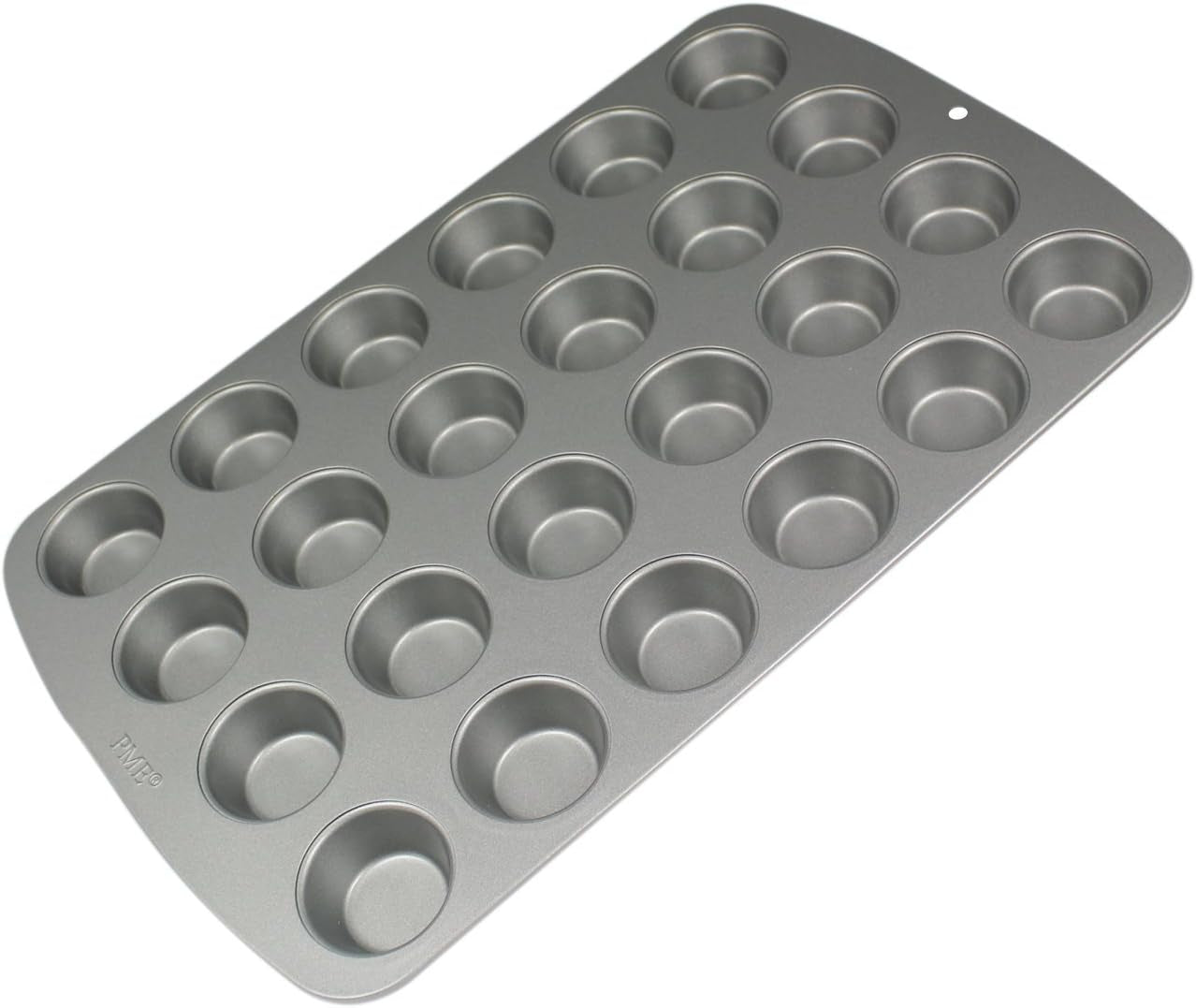 CSB111 Antihaftbeschichtete Mini-Muffinform Mit 24 Löchern Aus Karbonstahl, Edelstahl, Silber, 39,4 x 24,6 x 2,1 cm Formen und Tabletts zum Backen Naty Shop