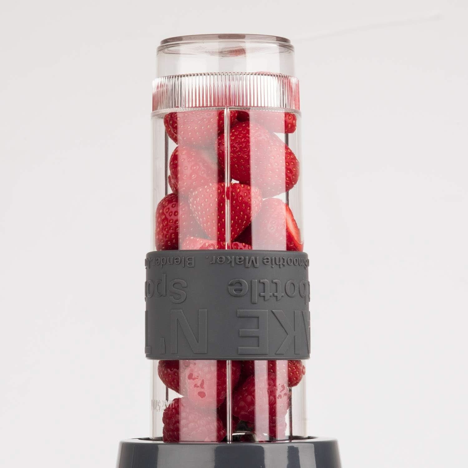 H.Koenig Smoothie Maker SMOO9 – Mini-Standmixer – Mini-Mixer – 300 Watt – 570 ml – Edelstahl – 2 Kunststoffflaschen – Bpa-Frei, Grau Kitchen Naty Shop