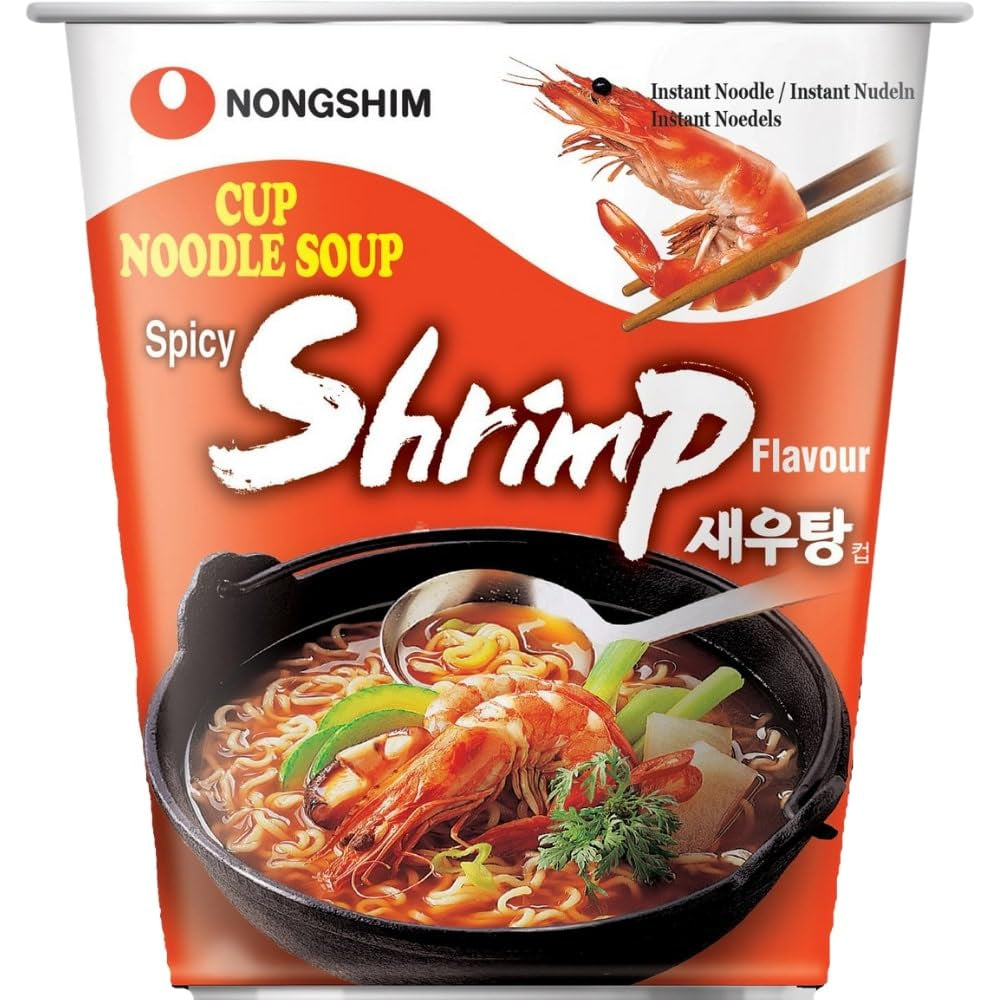 Tăiței instant Nong Shim Kimchi Ramyun Bol mare – Supă ramen coreeană – Preparare rapidă – 1 pachet de 112g