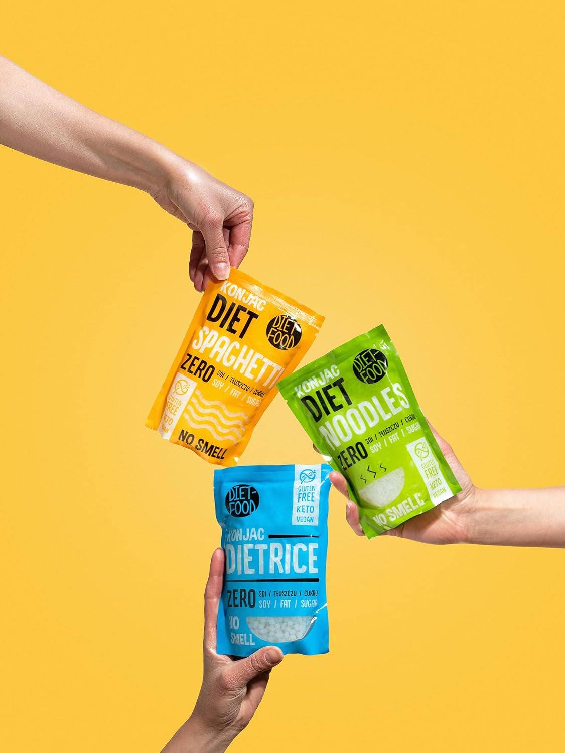 Diät-Shirataki-Nudeln | Low Carb Konjak-Nudeln | 200 Gramm vegane, kalorienarme, fettfreie, sojafreie, glutenfreie, wasserlösliche Diätnudeln