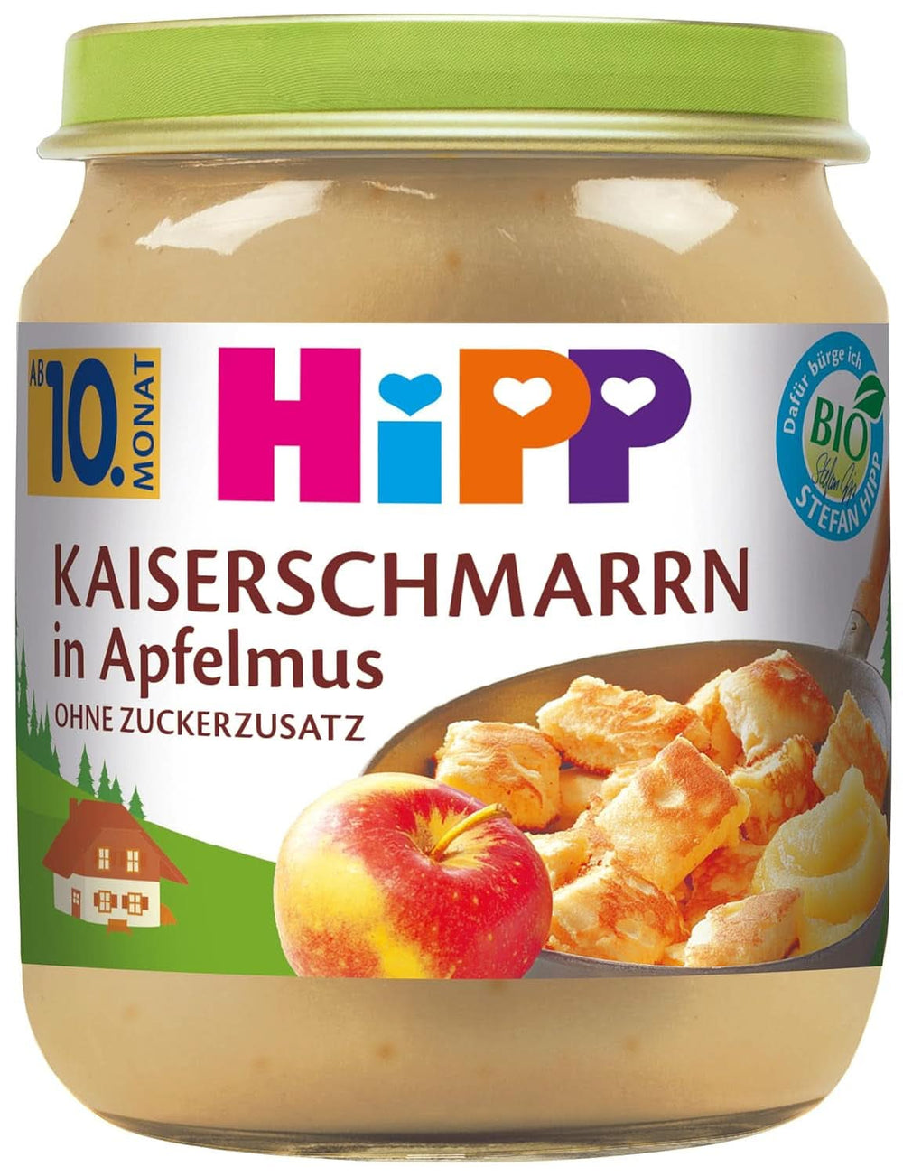 Hipp Bio Apfel-Erdbeer-Johannisbeer-Dessert auf Grieß, 6 x 200 Gramm Mutter und Kind Naty Shop 200 Gramm Kaiserschmarrn in Apfelmus