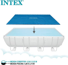 Husă solară Intex pentru saltea dreptunghiulară Ultra Frame 549 x 274 cm, grosime 160 microni, dimensiuni fabricate: 538 x 253 cm, 28016, albastră