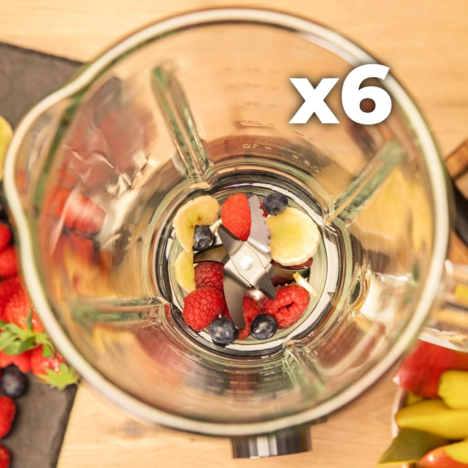 Cecotec Standmixer Power Black Titanium 2200MAX Smooth, 2200 W Maximale Leistung, 6 Klingen Aus Edelstahl, Ice-Crush-Funktion, Turbo- Und Smoothie-Funktion, Autoclean-Funktion Kitchen Naty Shop