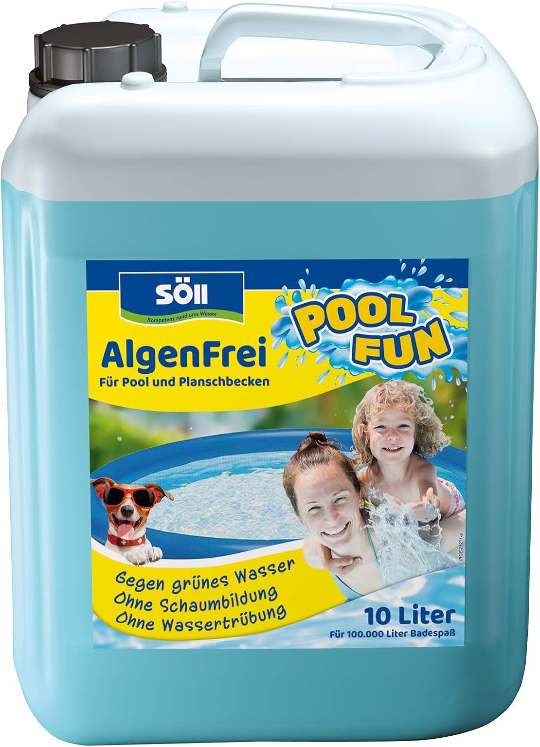 Söll 83690 PoolFun AlgaeFree 1 l - Soluție de curățare a piscinei împotriva algelor, îngrijirea apei pentru piscine, piscine pentru copii, piscine și jacuzzi-uri