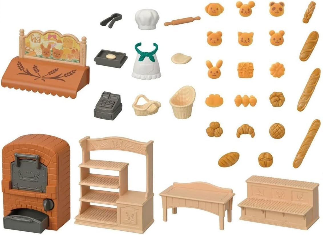 Sylvanian Families 5536 Set brutărie pentru casa de pornire - Casa de păpuși Playset Casute de papusi Naty Shop