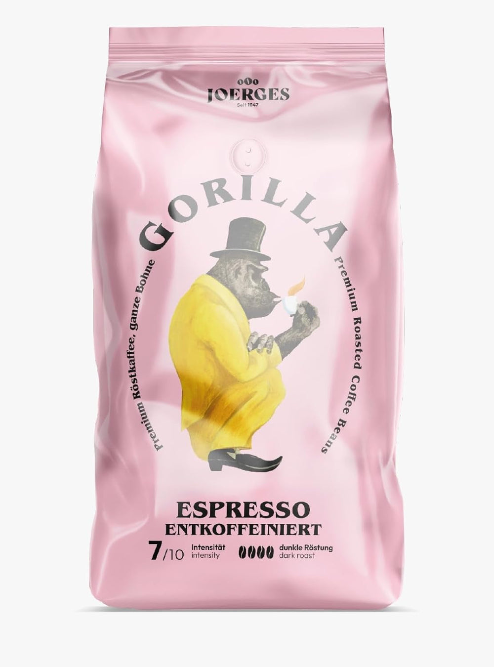 Espresso GORILLA 1000g decofeinizat, boabe întregi