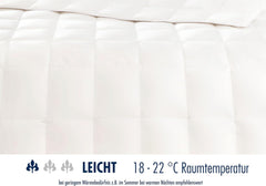 Irisette Nora plapumă de puf Plapumă ușoară de vară cu capac din bumbac 100%, umplutură din puf 100% clasa I, 135 X 200 cm, certificat Oeko-Tex, produs în conformitate cu standardul de calitate german Plapumi si pilote Naty Shop